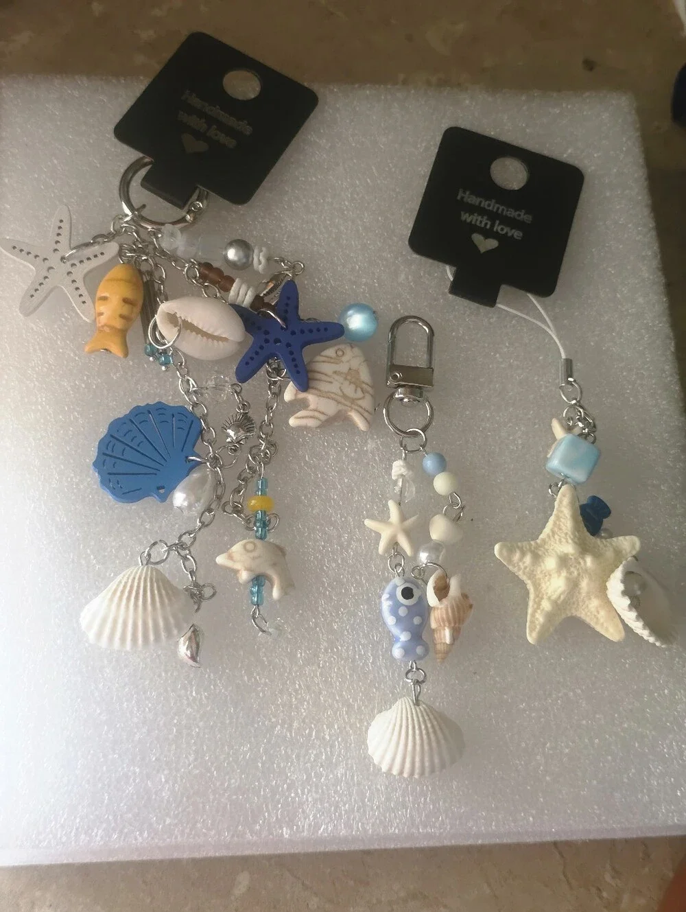 Handmade 3 Piece Set .Matching Key, Bag And Phone Charm.